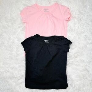 Toddler Girl Outfit Bundle 12M Pink Black Tops Carter’s (2 Piece Set)